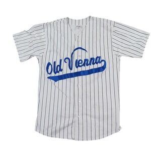 VTG OV Old Vienna Beer Quitman USA Baseball Jersey Men Large Pinstripe‎ Promo